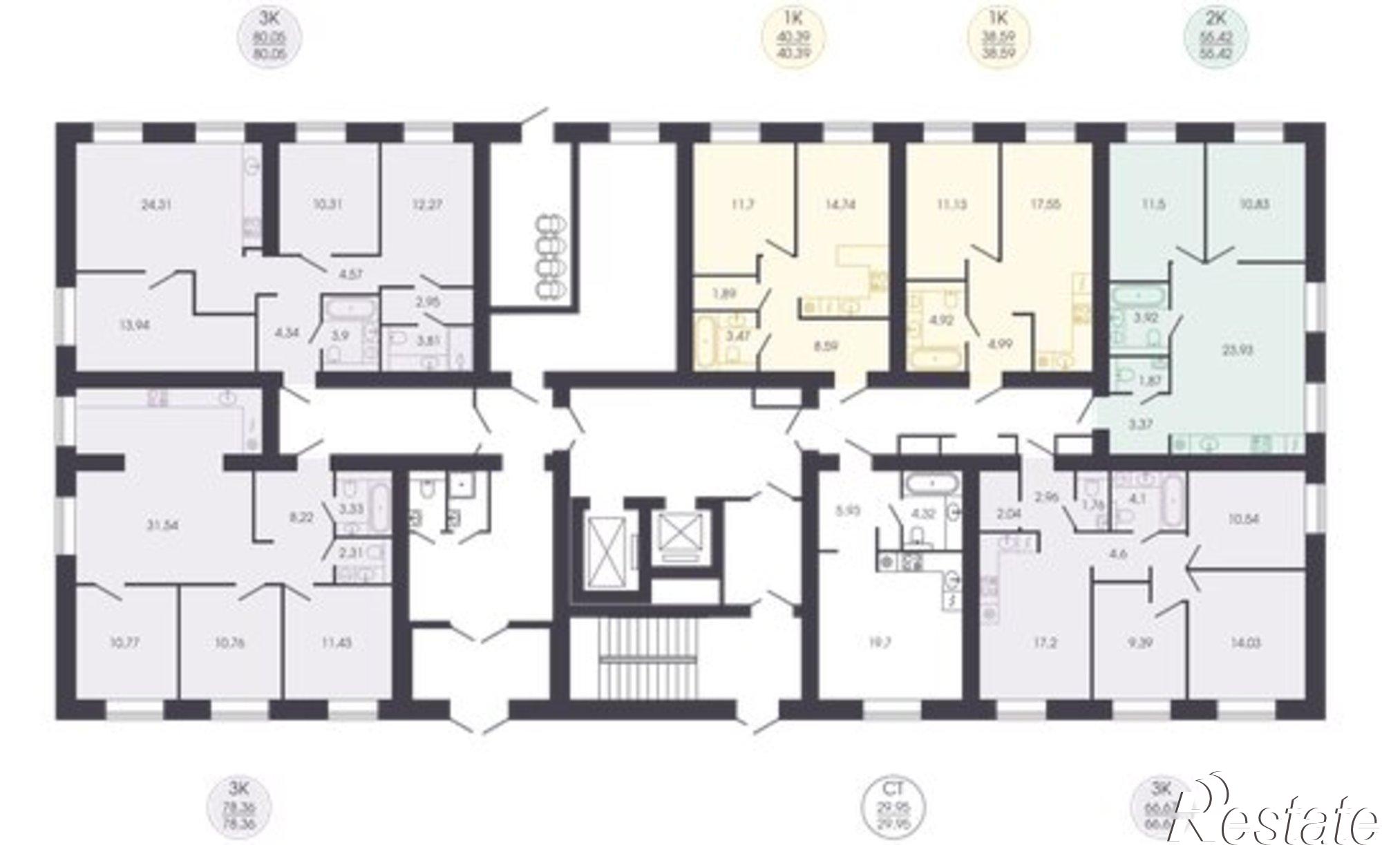 Купить квартиру за 5 542 000 рублей на Колышлейская улица, 7