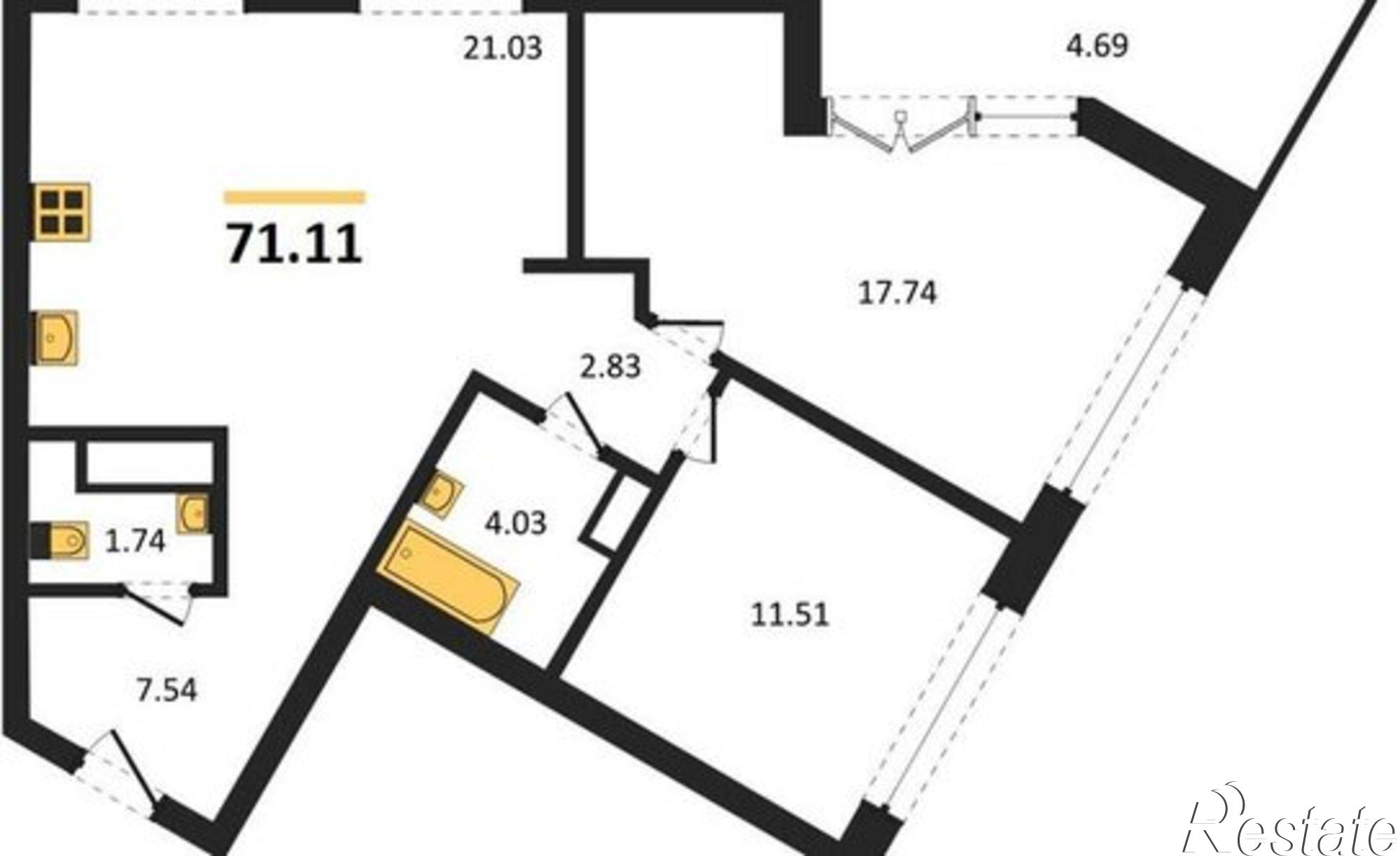 Купить квартиру за 8 782 000 рублей на Тамбовская улица, 1Ж